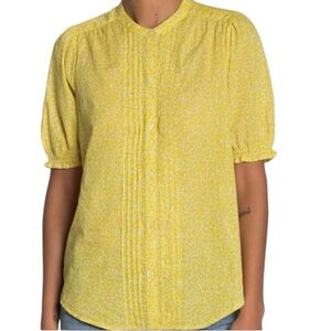 Lucky Brand Pintuck Ruffle Sleeve top